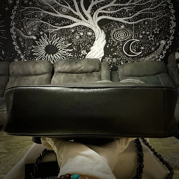 Y2K Karl Lagerfeld Black Chevron Chain Shoulder Bag ❌60% OFF SALE❌ make offer - Picture 11 of 13